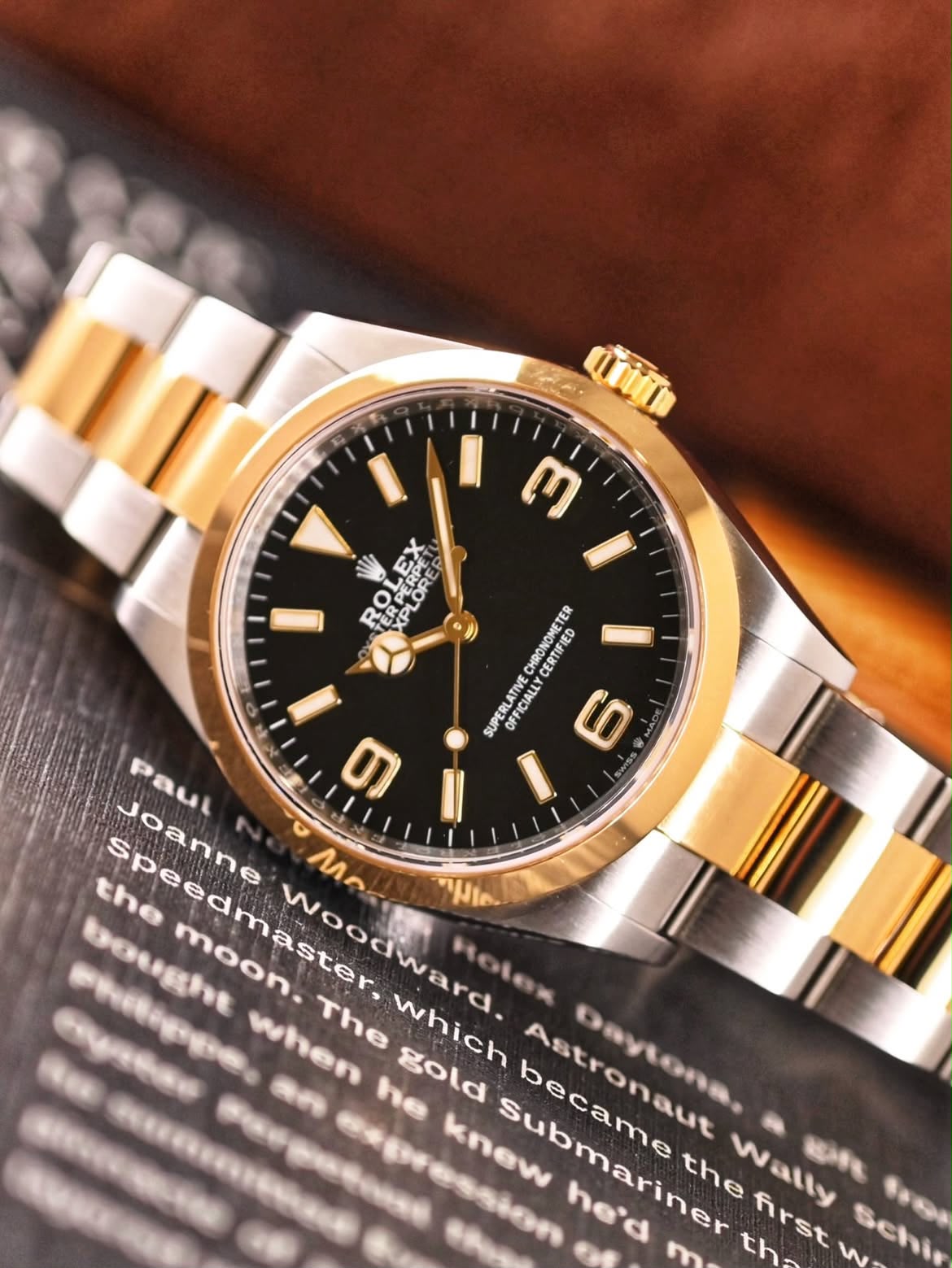 ROLEX 124273 Explorer I Steel/ YG , Black Dial , Smooth Bezel , 36mm
