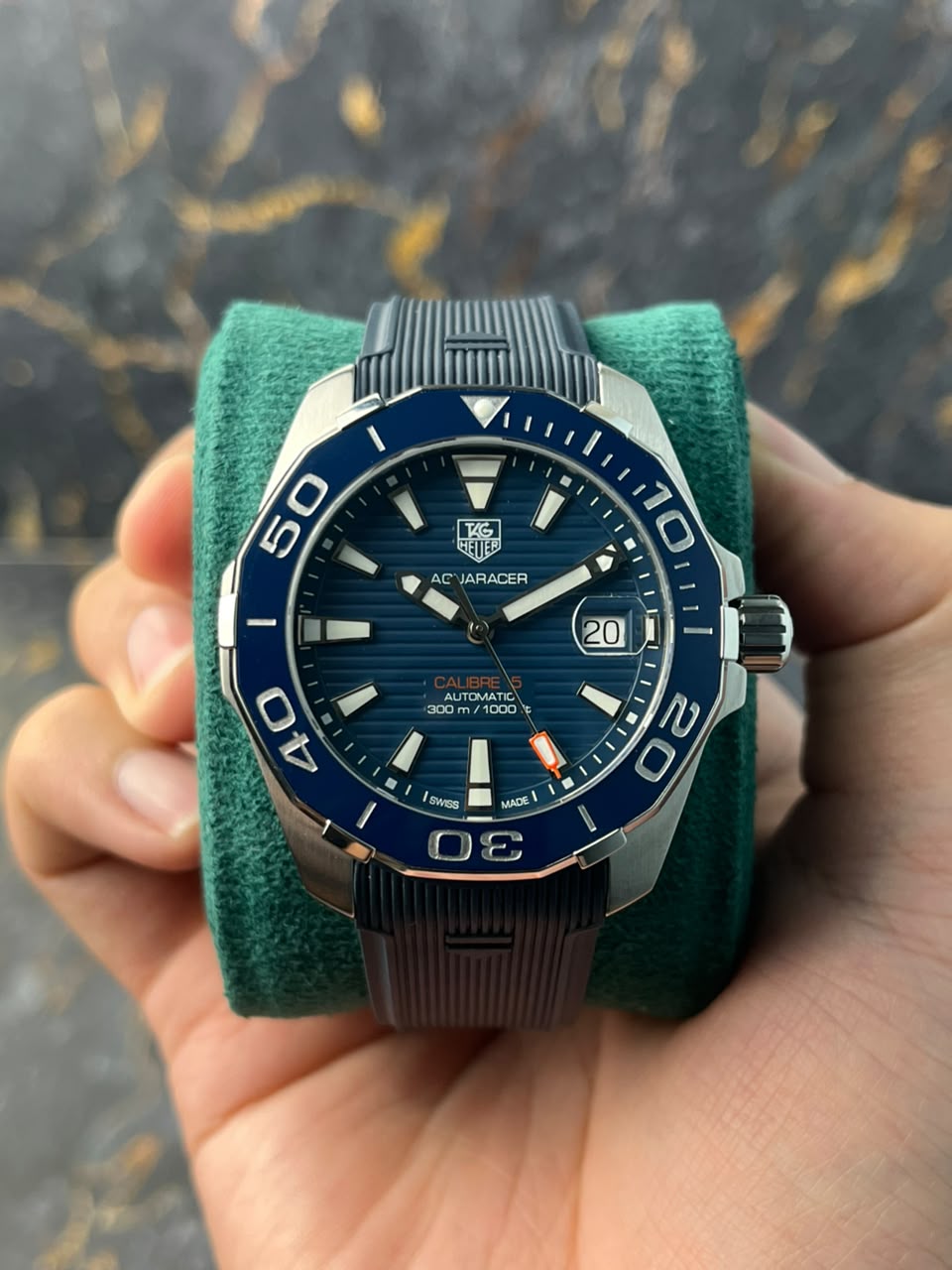 TAG HEUER WAY211C.FT6155 Aquaracer Steel , Blue Dial , Ceramic Bezel , 41mm