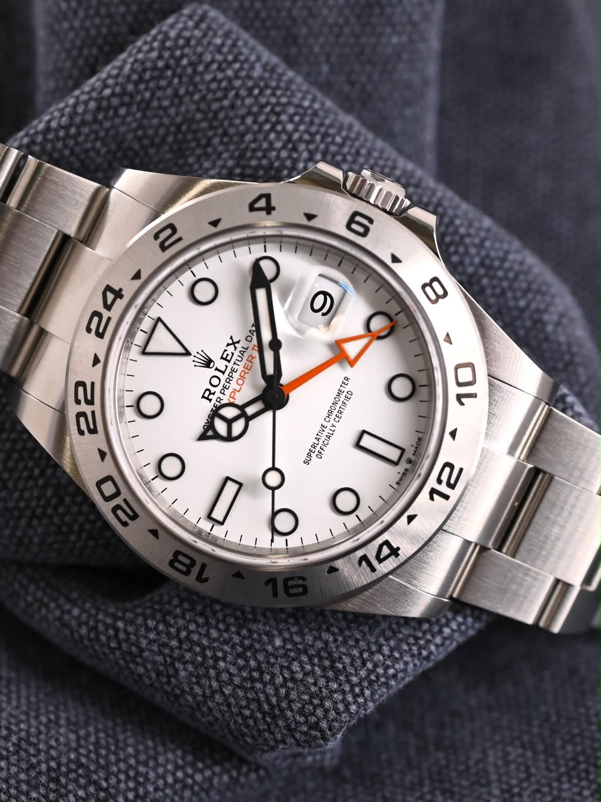 ROLEX 216570 Explorer II Steel , White Dial , GMT Bezel , 42mm