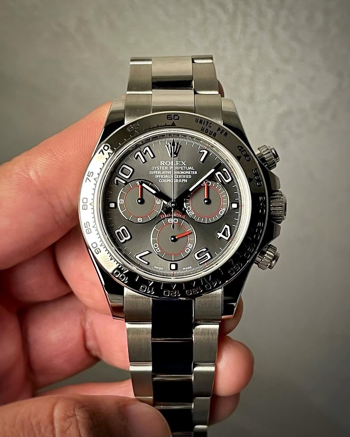 ROLEX 116509 Daytona White Gold , Grey Racing Dial , Tachymeter Bezel , 40mm