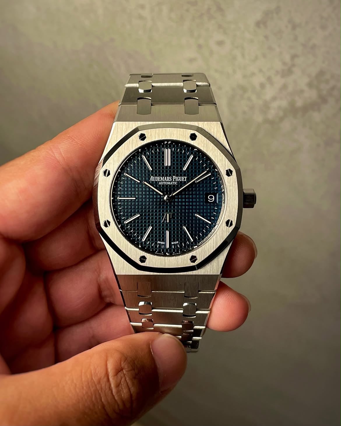 AUDEMARS PIGUET 16202 Royal Oak Jumbo , Blue Dial , Stainless Bezel , 39mm