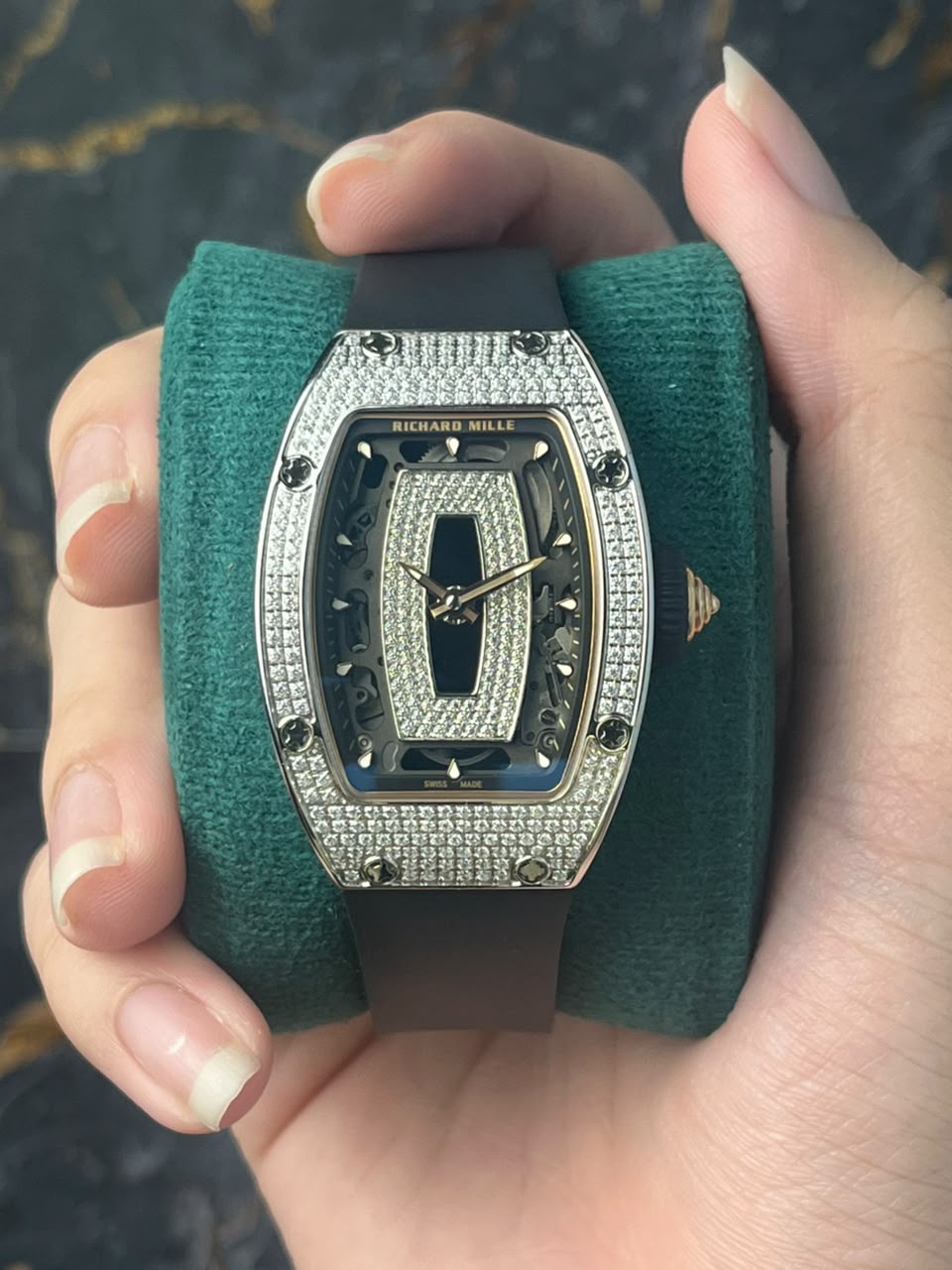 RICHARD MILLE RM07-01 RM07-01 White Gold , Skeleton Dial , Diamond Bezel , 31.4mm