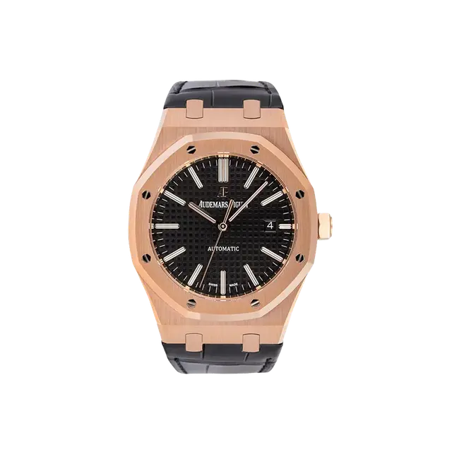 Royal Oak 41 , Black Dial , Smooth Bezel , 41mm