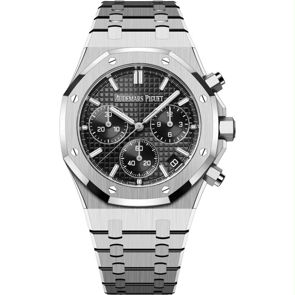 AUDEMARS PIGUET 26240 Royal Oak Chrono Steel , Black Dial , Stainless Bezel , 41mm
