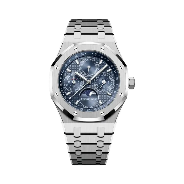 ROYAL OAK PERPETUAL CALENDAR , Blue Dial , Smooth Bezel , 41mm