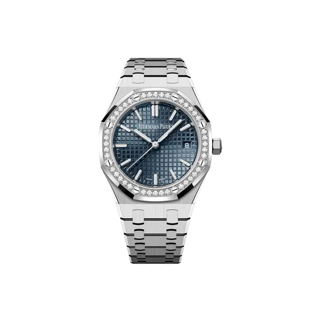 Royal Oak 34 , Blue Dial , Diamond Bezel , 34mm
