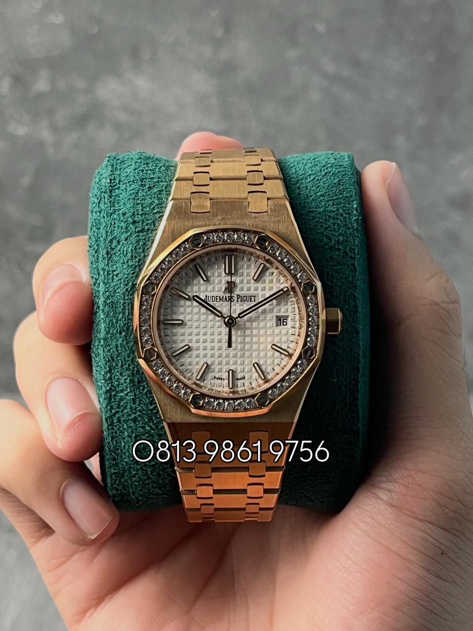 Royal Oak , White Dial , Diamond Bezel , 34mm