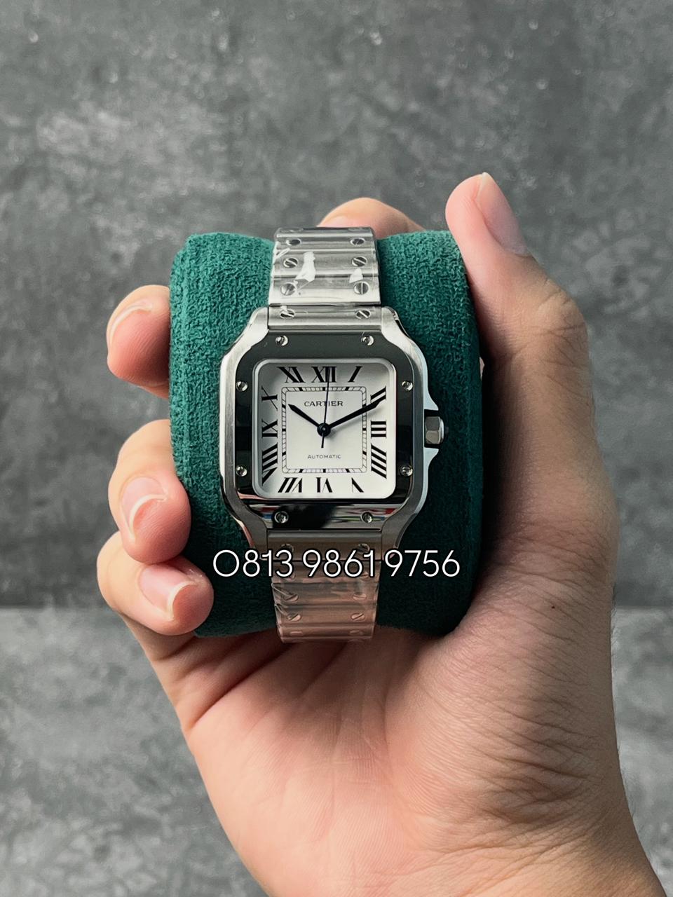 Santos Steel , White Dial , Steel Bezel , 35mm
