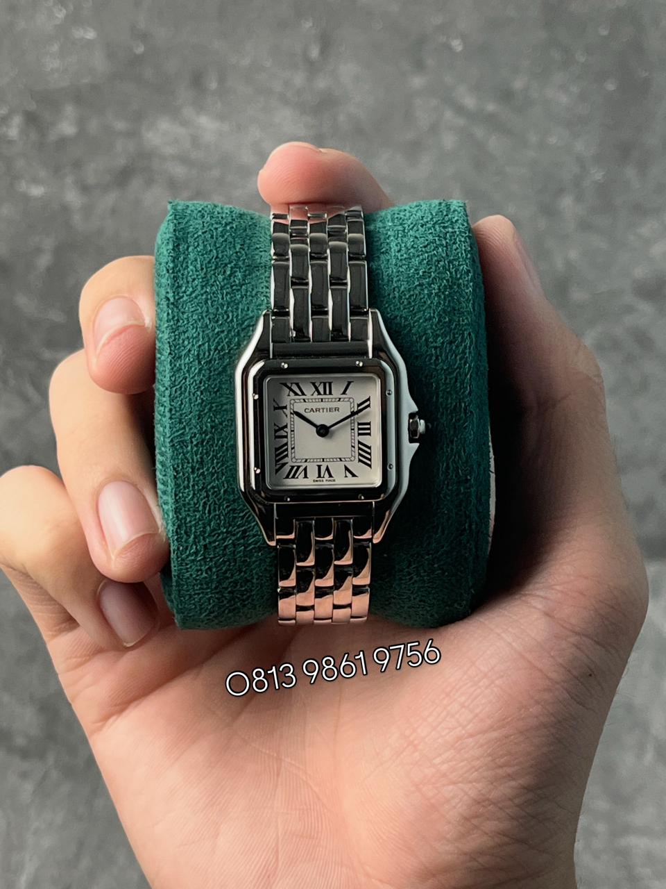 Panthere Steel , White Dial , Steel Bezel , 27mm