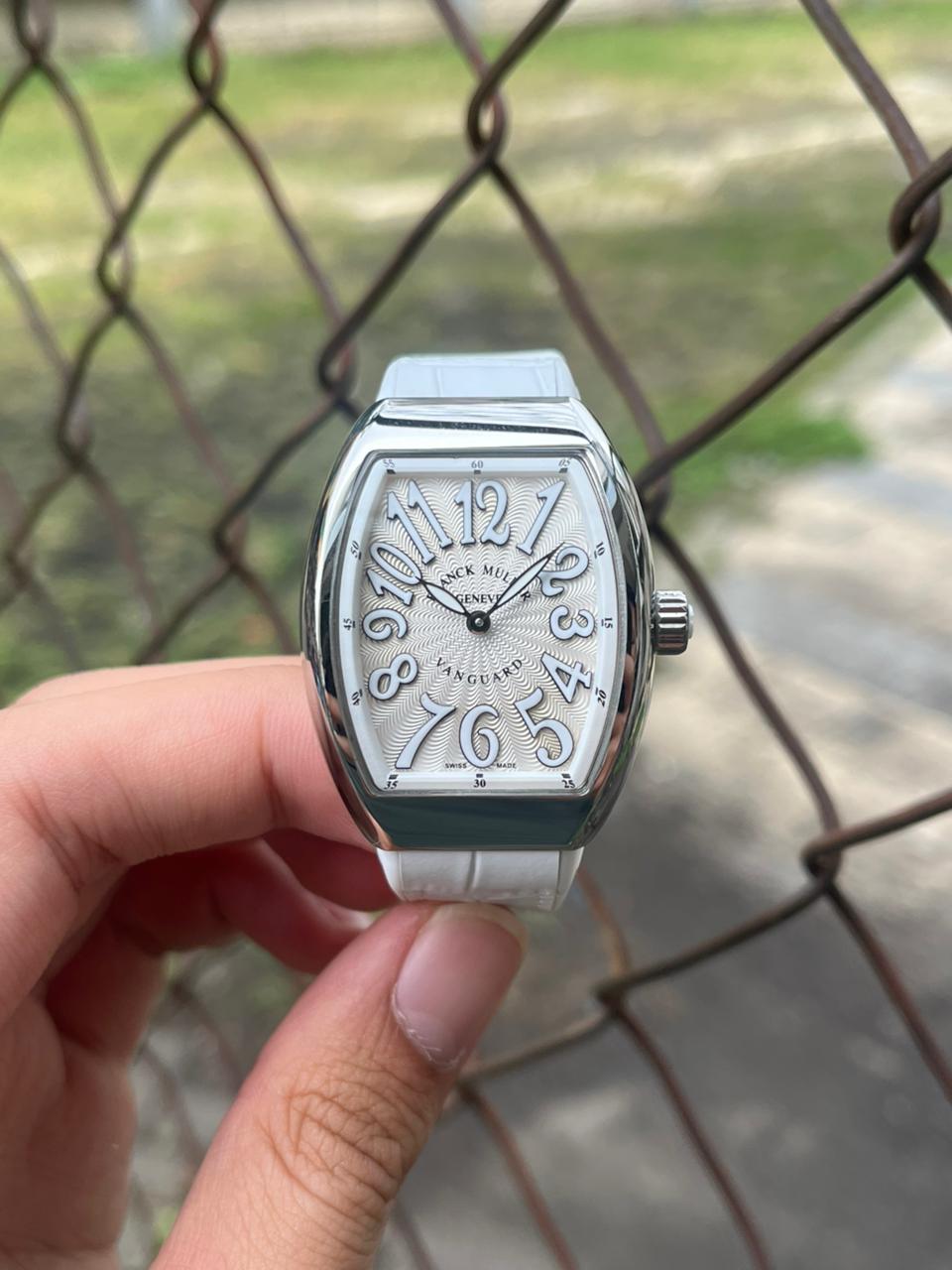 Fm Ladies Vanguard Steel , White Dial , Smooth Bezel , 29mm