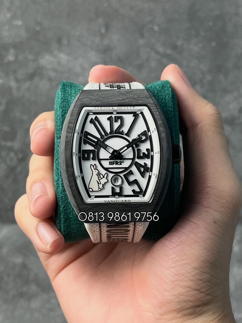 Vanguard , White Dial , Carbon Bezel , 44mm