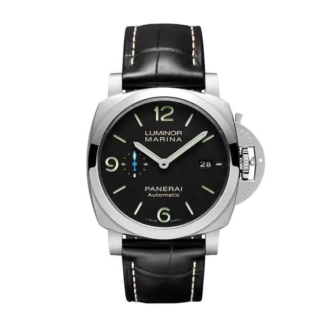 Luminor Steel , Black Dial , Smooth Bezel , 44mm