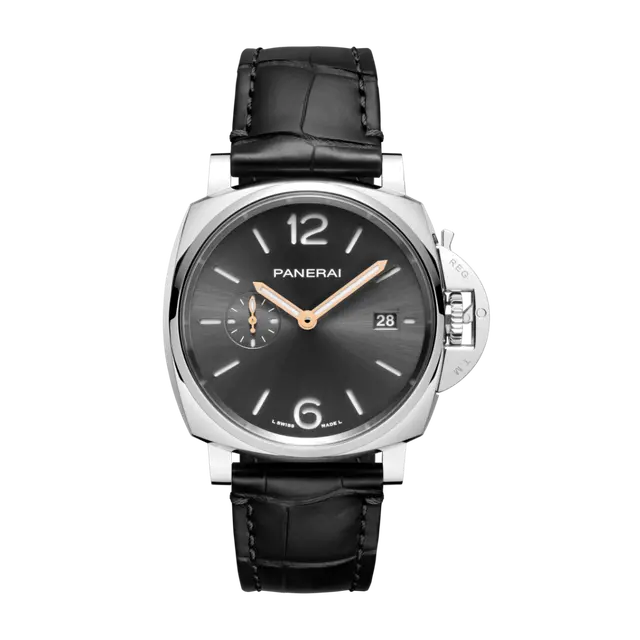PANERAI PAM1250 Luminor Due Steel , Black Dial , Smooth Bezel , 42mm