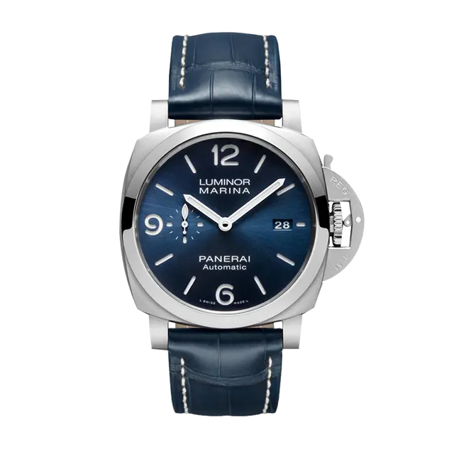 Luminor 44 Marina Steel , Blue Dial , Smooth Bezel , 44mm