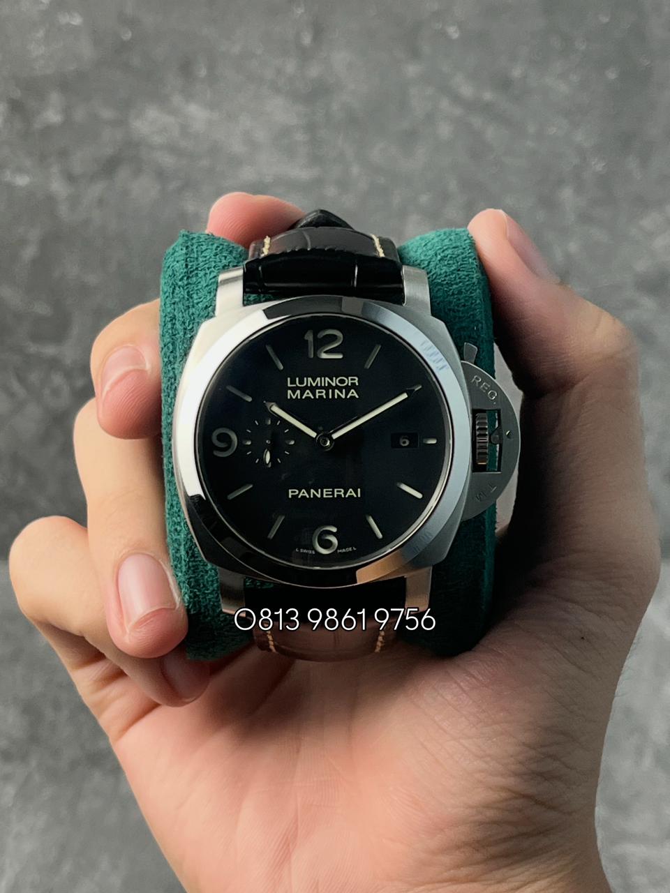 Luminor Marina Steel , Black Dial , Smooth Bezel , 44mm