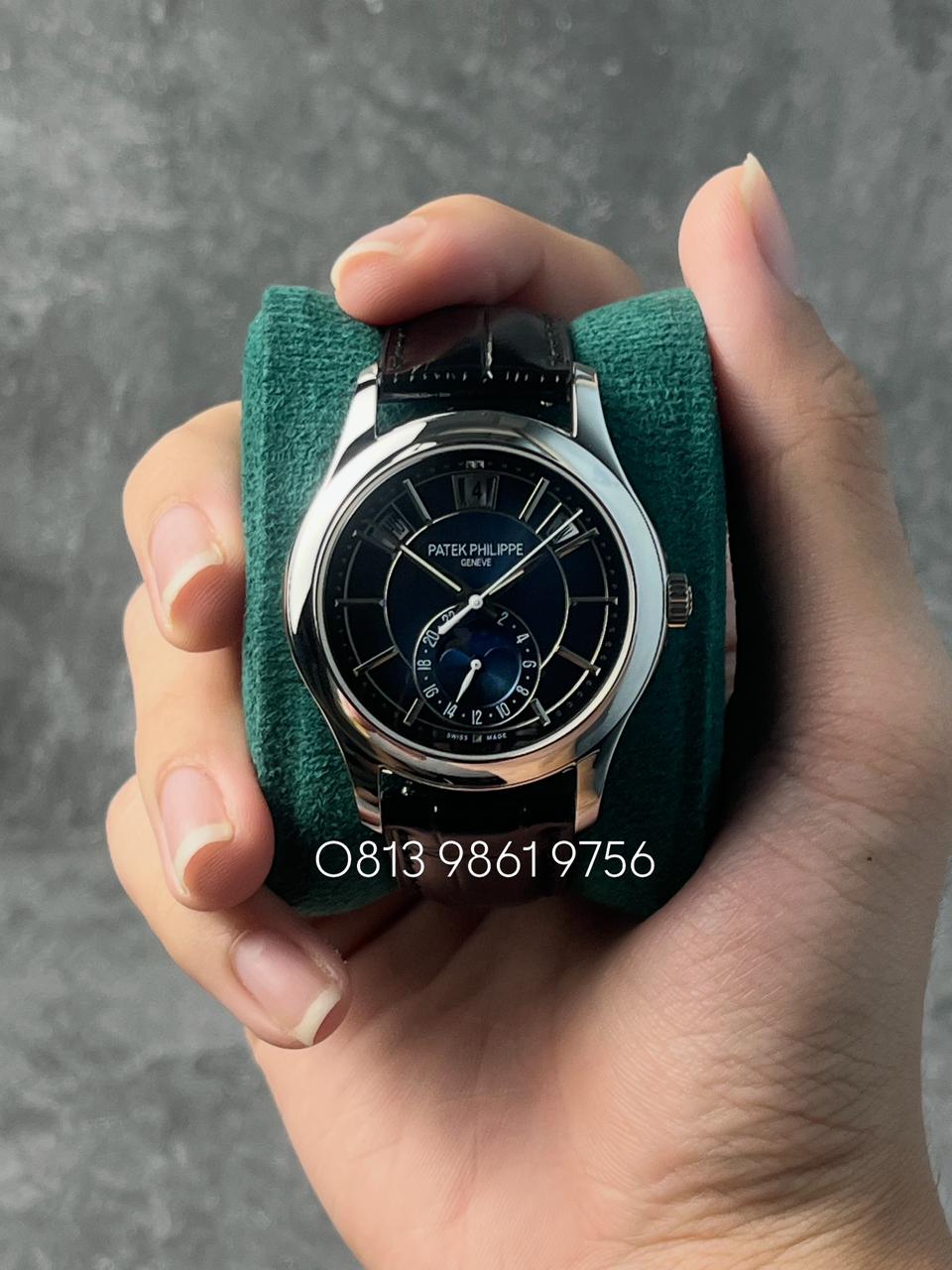 Annual Calendar Moonphase , Blue Dial , Smooth Bezel , 40mm