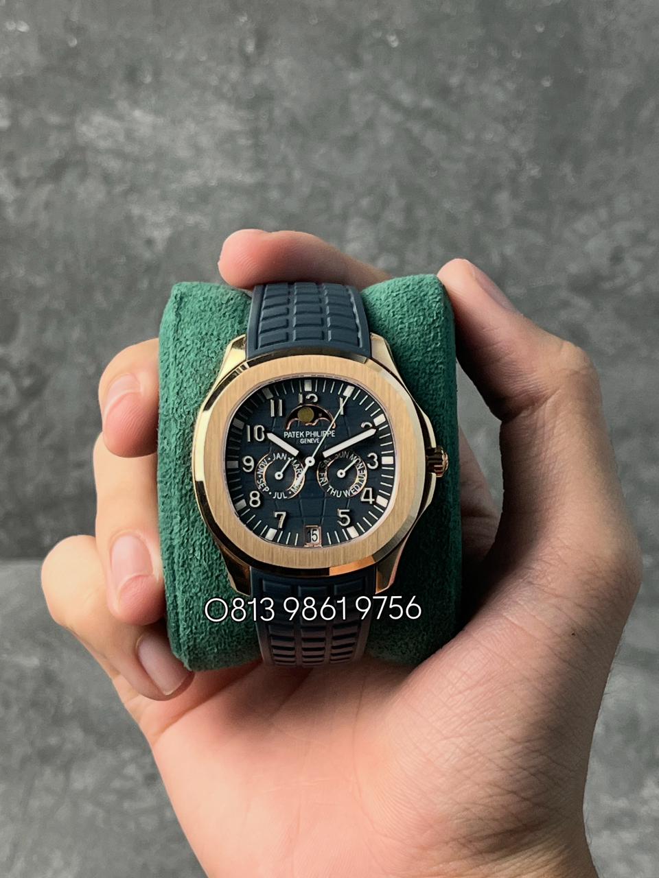 Aquanaut Moon Phase RG , Blue Dial , Smooth Bezel , 39.9mm