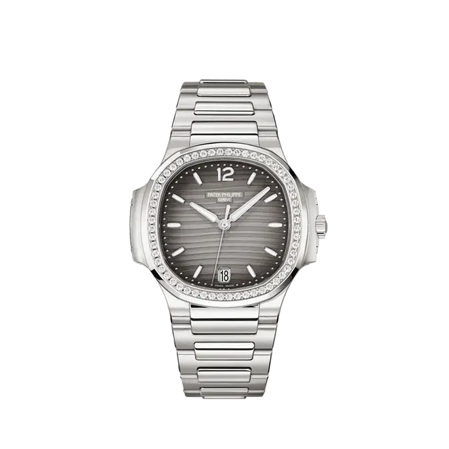 Nautilus Steel , Grey Opaline Dial , Diamond Bezel , 35mm