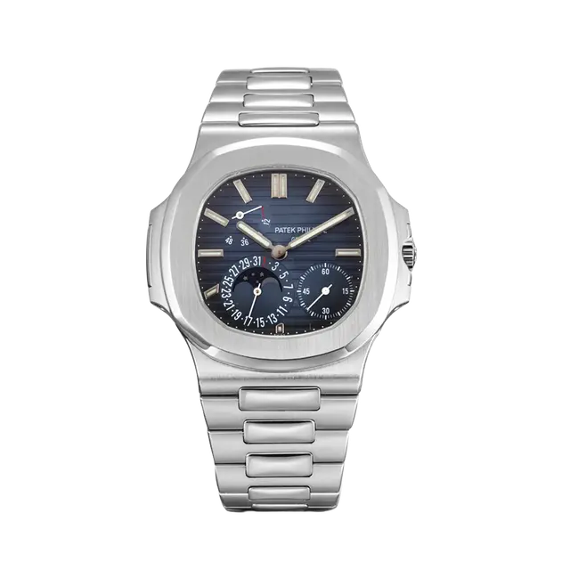 Nautilus Steel , Blue Dial , Smooth Bezel , 40mm