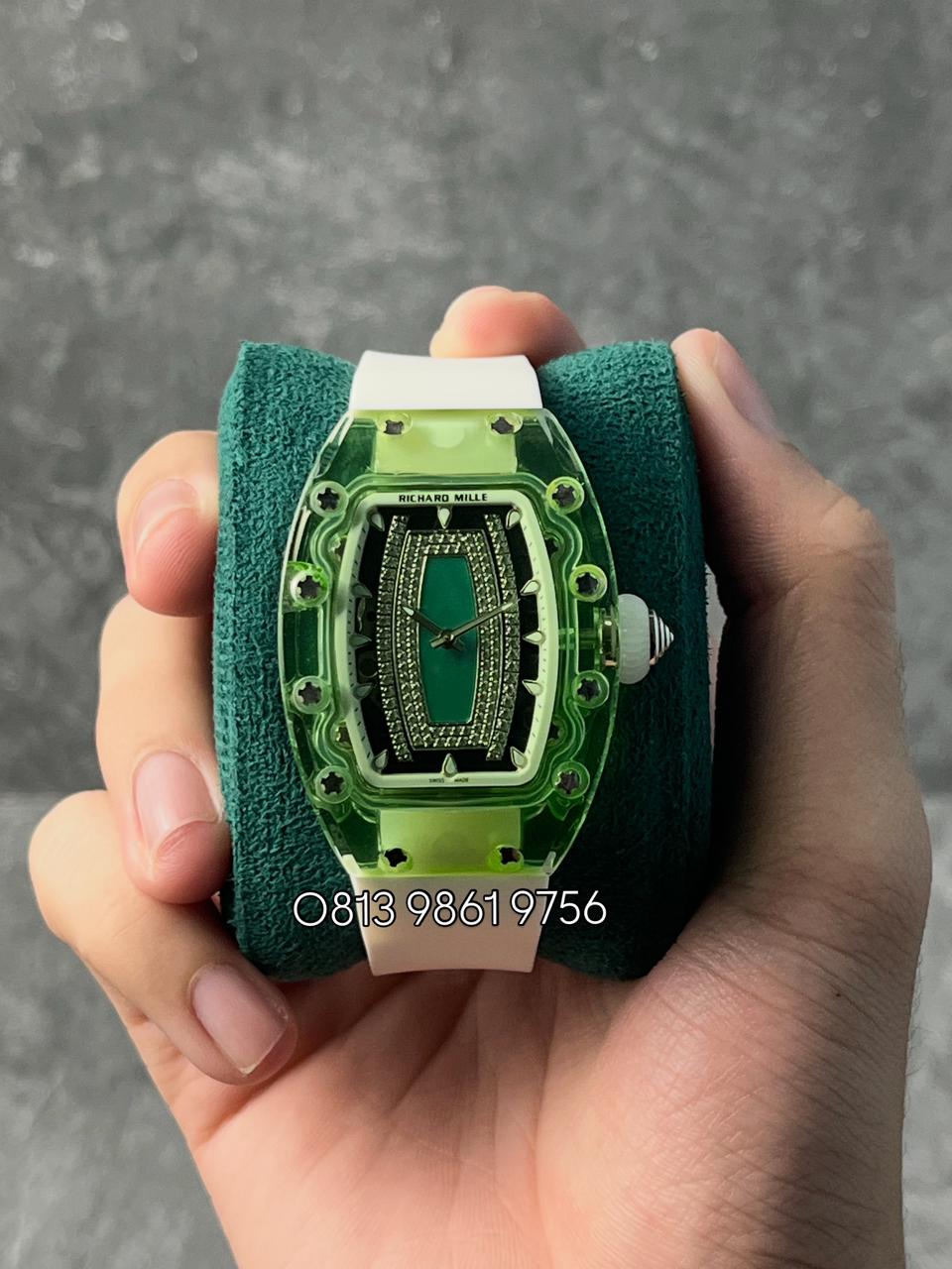 RM07-02 Green Sapphire , Mop Diamond Dial , Sapphire Bezel , 32mm