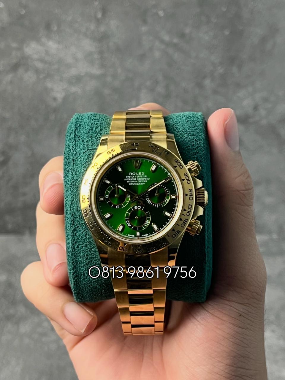 Daytona Yellow Gold , Green Dial , Tachymeter Bezel , 40mm