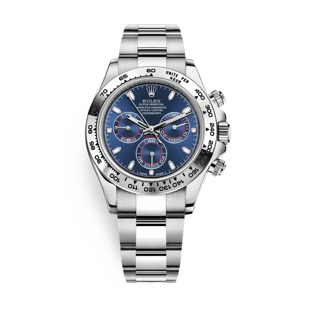 Daytona White Gold , Blue Dial , Tachymeter Bezel , 40mm