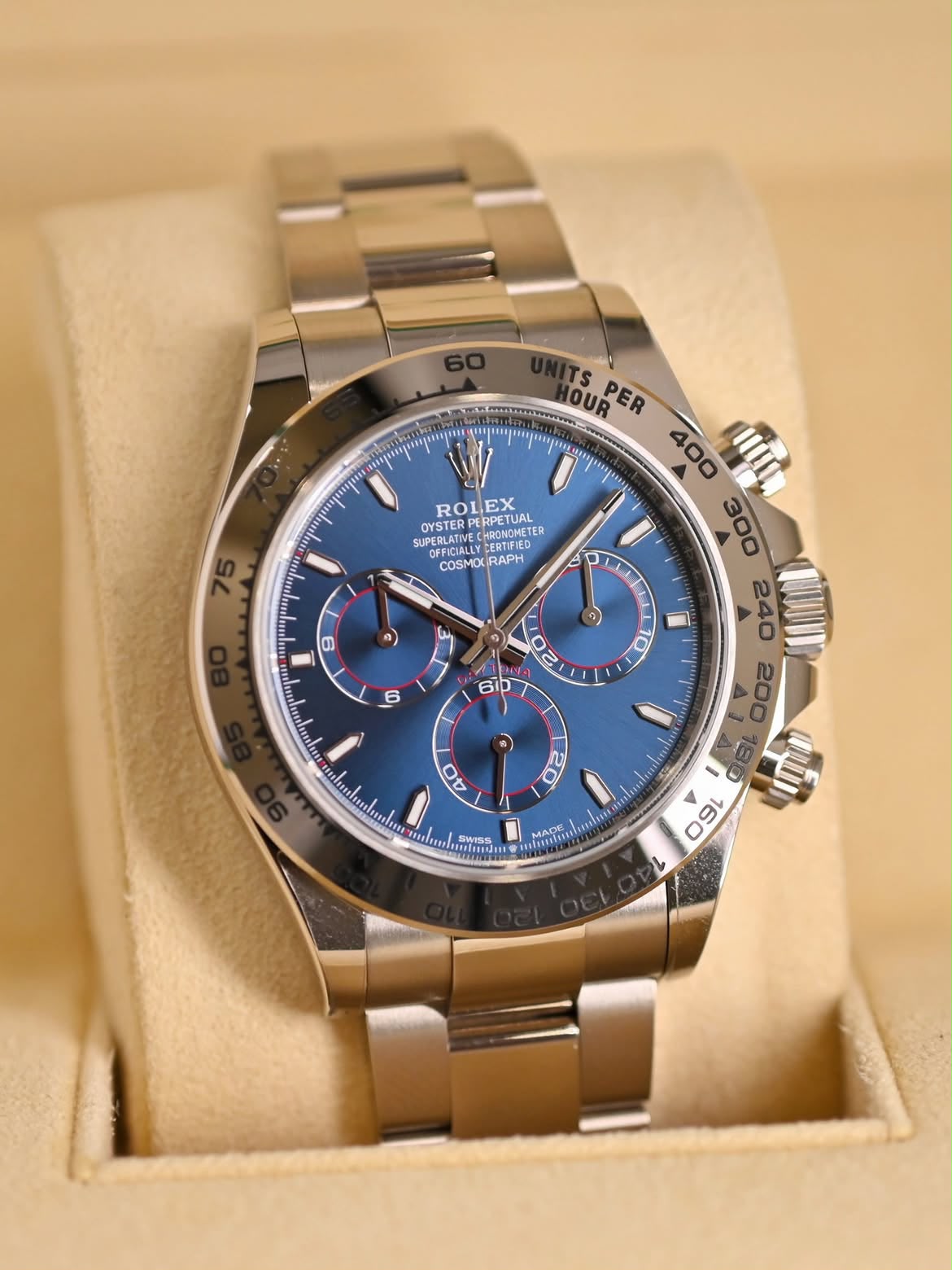 ROLEX 116509 Daytona White Gold , Blue Dial , Tachymeter Bezel , 40mm