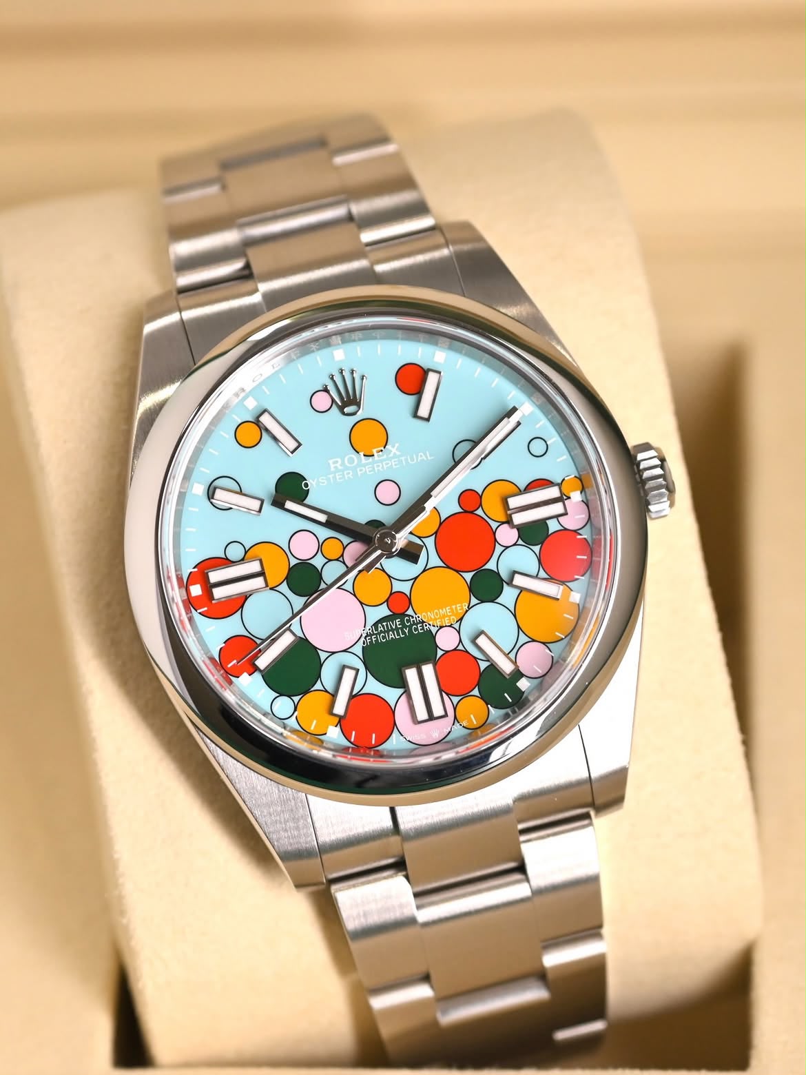 ROLEX 124300 Oyster Perpetual Steel , Celebration Dial , Domed Bezel , 41mm