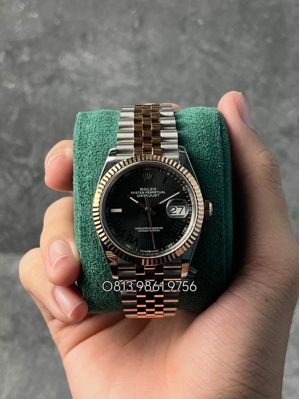 Datejust Steel & RG , Wimbledon Dial , Fluted Bezel , 36mm