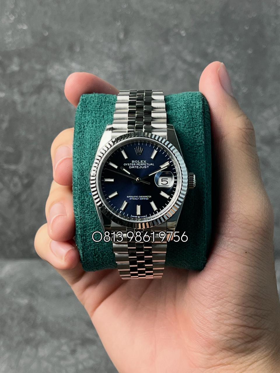 Datejust Steel , Blue Dial , Fluted Bezel , 36mm
