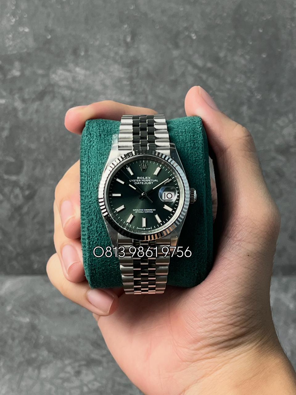 Datejust Steel , Green Dial , Fluted Bezel , 36mm