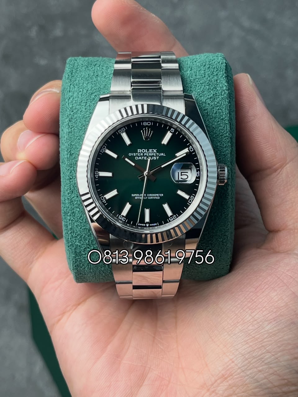 Datejust Steel , Green Ombre Dial , Fluted Bezel , 41mm