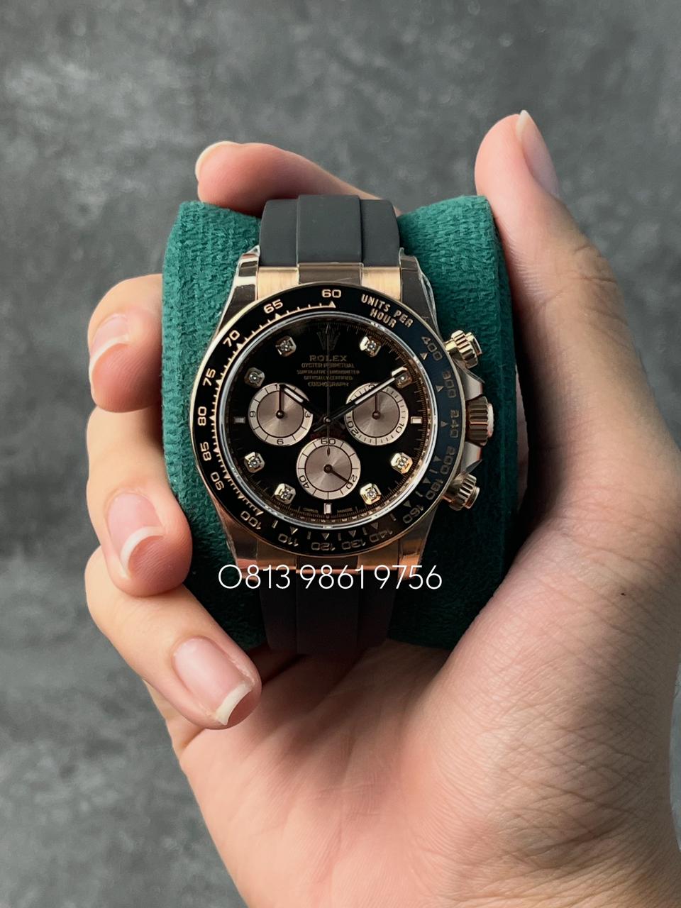 Daytona Rose Gold , Black / Sundust Diamond Dial , Tachymeter Bezel , 40mm