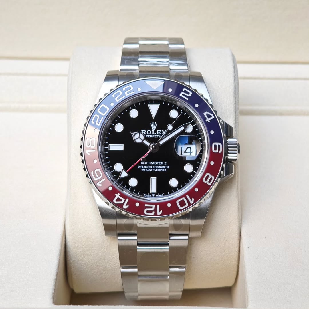 GMT Master II Steel , Black Dial , Ceramic Bezel , 40mm