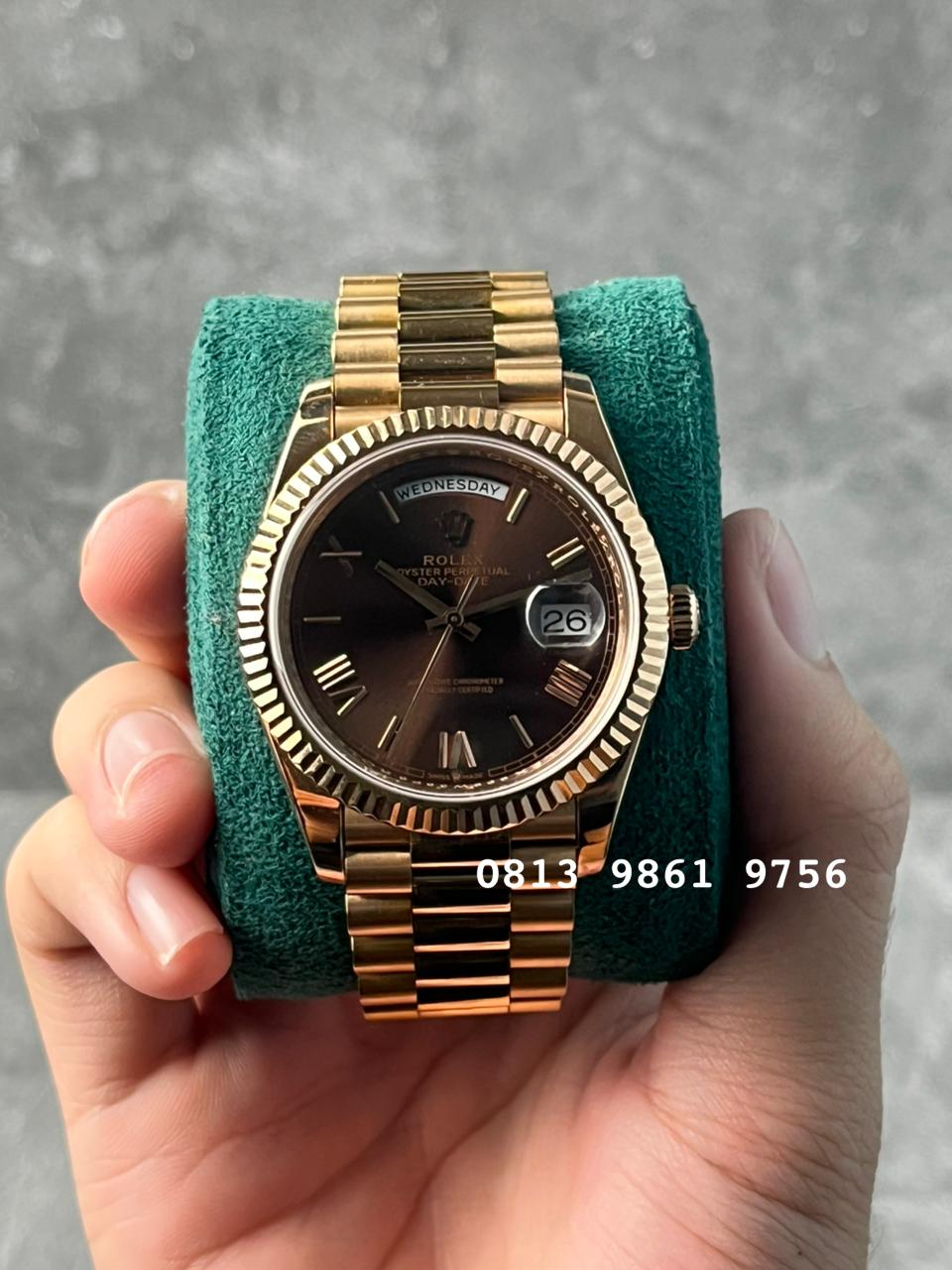 Daydate Rose Gold , Choco Dial , Fluted Bezel , 40mm