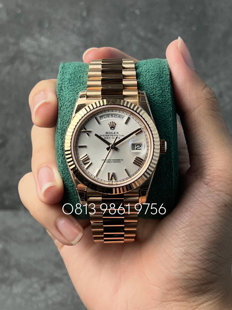 DayDate RG , Silver Roman Dial , Fluted Bezel , 40mm