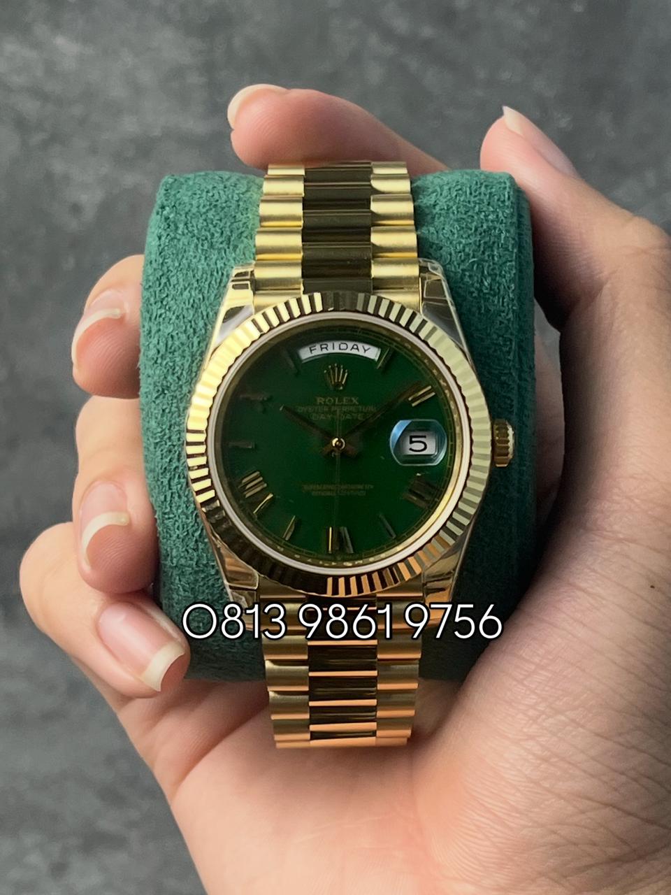 DayDate YG , Green Dial , Fluted Bezel , 40mm