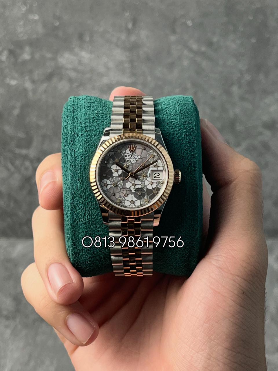 Datejust Steel & Rose Gold , Floral Dial , Fluted Bezel , 31mm