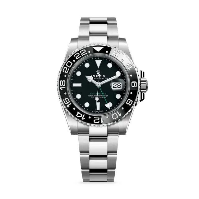 GMT Master II Steel , Black Dial , Ceramic Bezel , 40mm