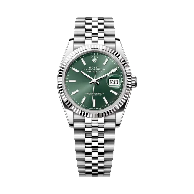 Datejust Steel & WG , Mint Green Dial , Fluted Bezel , 36mm