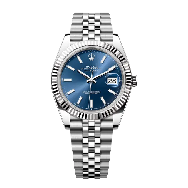 Datejust Steel & WG , Blue Dial , Fluted Bezel , 41mm