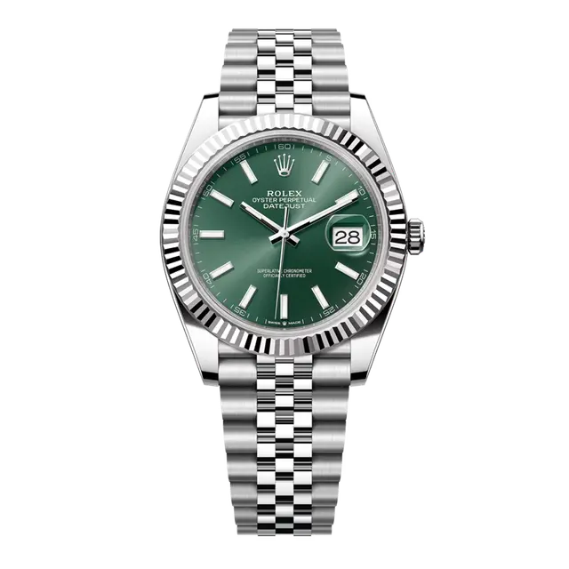 Datejust Steel & WG , Mint Green Dial , Fluted Bezel , 41mm