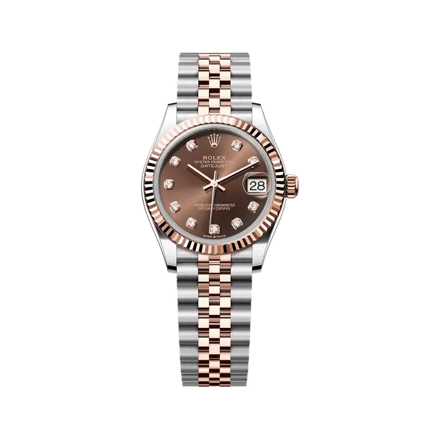 Datejust Steel & Rose Gold , Choco Diamond Dial , Fluted Bezel , 31mm