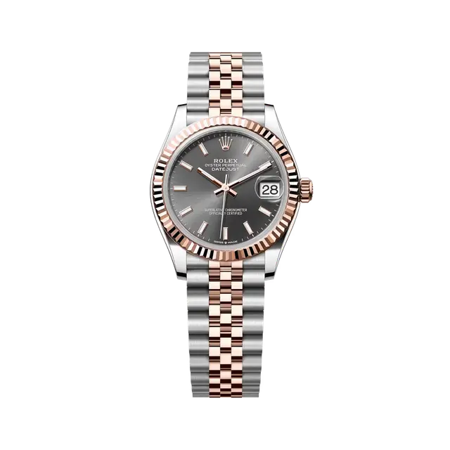 Datejust Steel & Rose Gold , Grey Dial , Fluted Bezel , 40mm