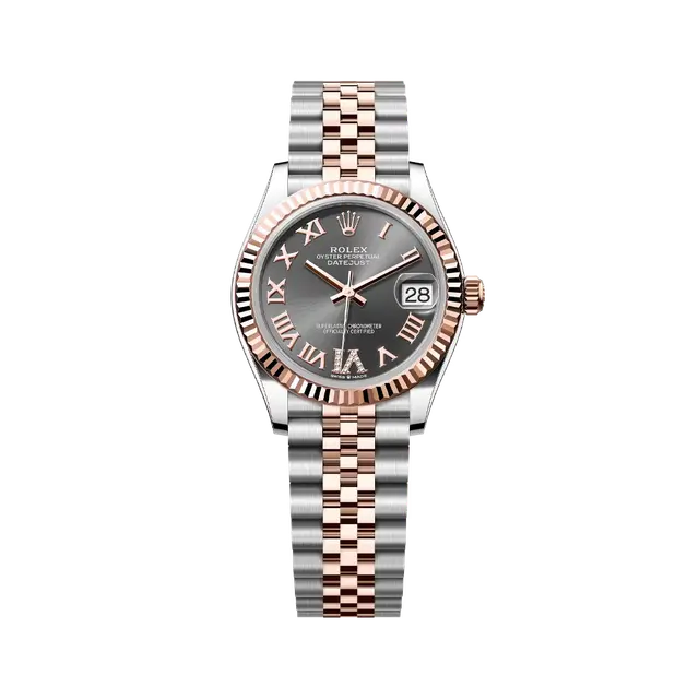 Datejust Steel & Rose Gold , Grey Roman Dial , Fluted Bezel , 31mm