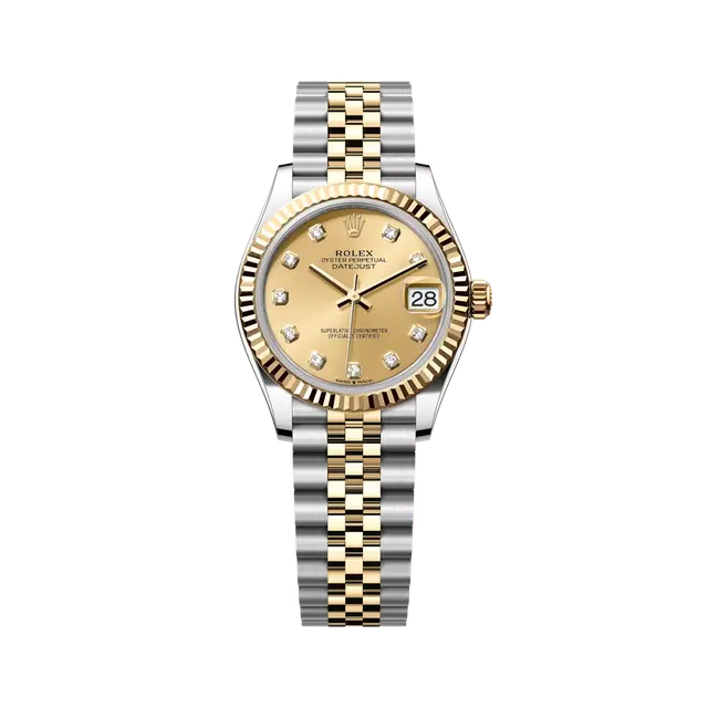 Datejust Steel & YG , Champagne Diamond Dial , Fluted Bezel , 31mm