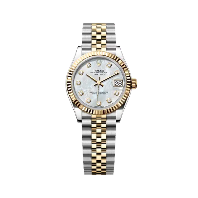 Datejust Steel & YG , White MOP Diamond Dial , Fluted Bezel , 31mm