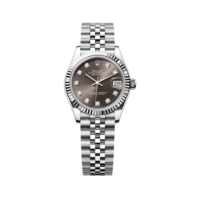 Datejust Steel & WG , Dark Grey Diamond Dial , Fluted Bezel , 31mm