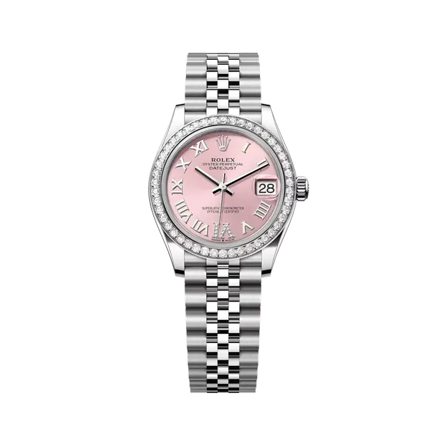 Datejust Steel & WG , Pink VI Diamond Dial , Diamond Bezel , 31mm