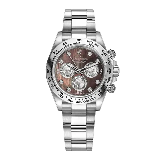 Daytona White Gold , Black MOP Diamond Dial , Tachymeter Bezel , 40mm